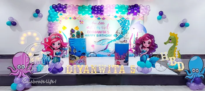 birthday Aquatic Mermaid Theme Balloon Decor